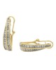 2 Row Tapered, Elongated Diamond Hoops in White and Yellow Gold